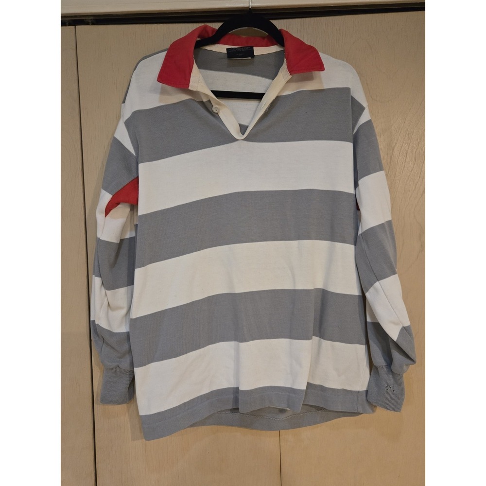 Vintage Canterbury New Zealand Rugby Shirt Mens XL 48 Gray Stripe Made in NZ